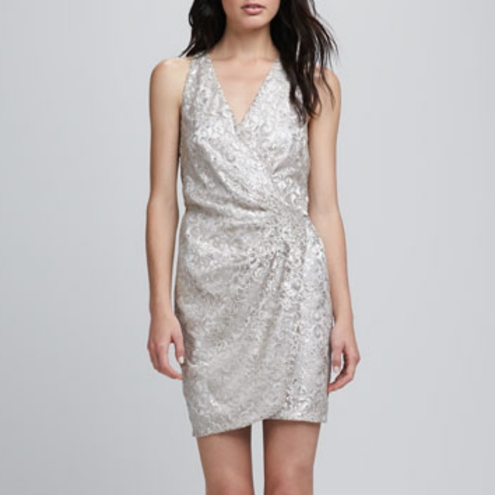 Parker Black Reina lace wrap dress